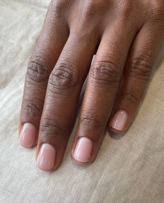Short clean sheer pink nails