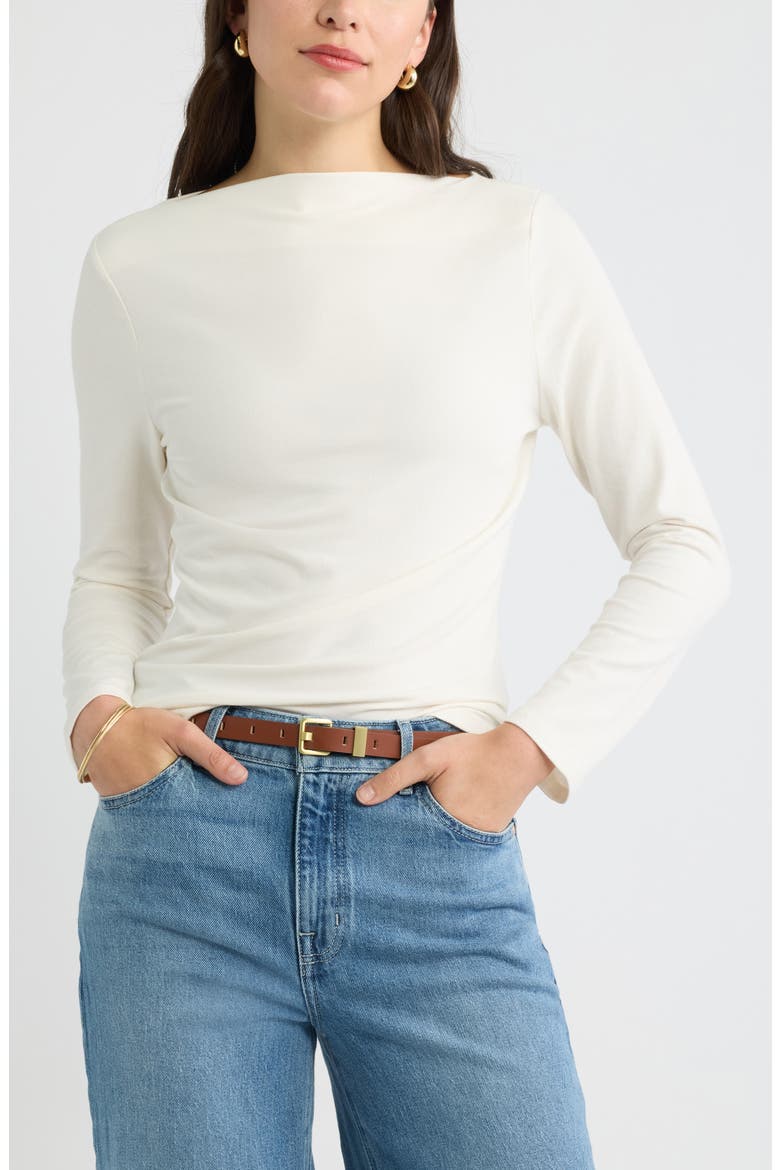 Long Sleeve Boat Neck T-Shirt