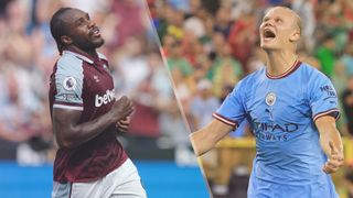 Michail Antonio of West Ham United and Erling Haaland of Manchester City could both feature in the West Ham vs Man City live stream