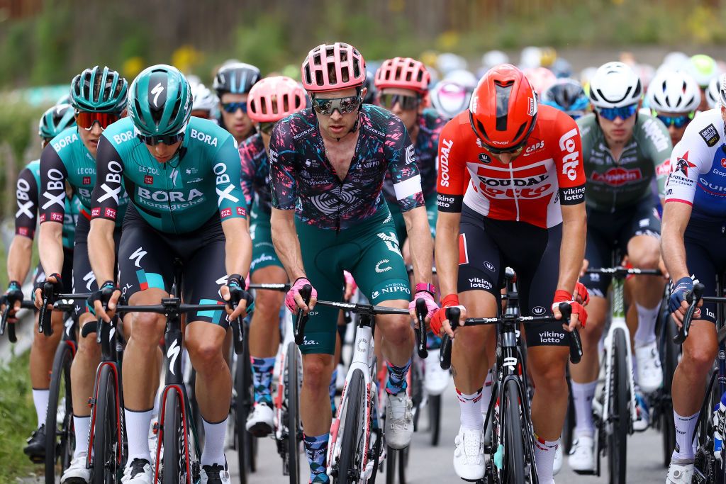 MESSINA ITALY MAY 11 Owain Doull of United Kingdom and Team EF Education Easypost competes during the 105th Giro dItalia 2022 Stage 5 a 174km stage from Catania to Messina Giro WorldTour on May 11 2022 in Messina Italy Photo by Michael SteeleGetty Images