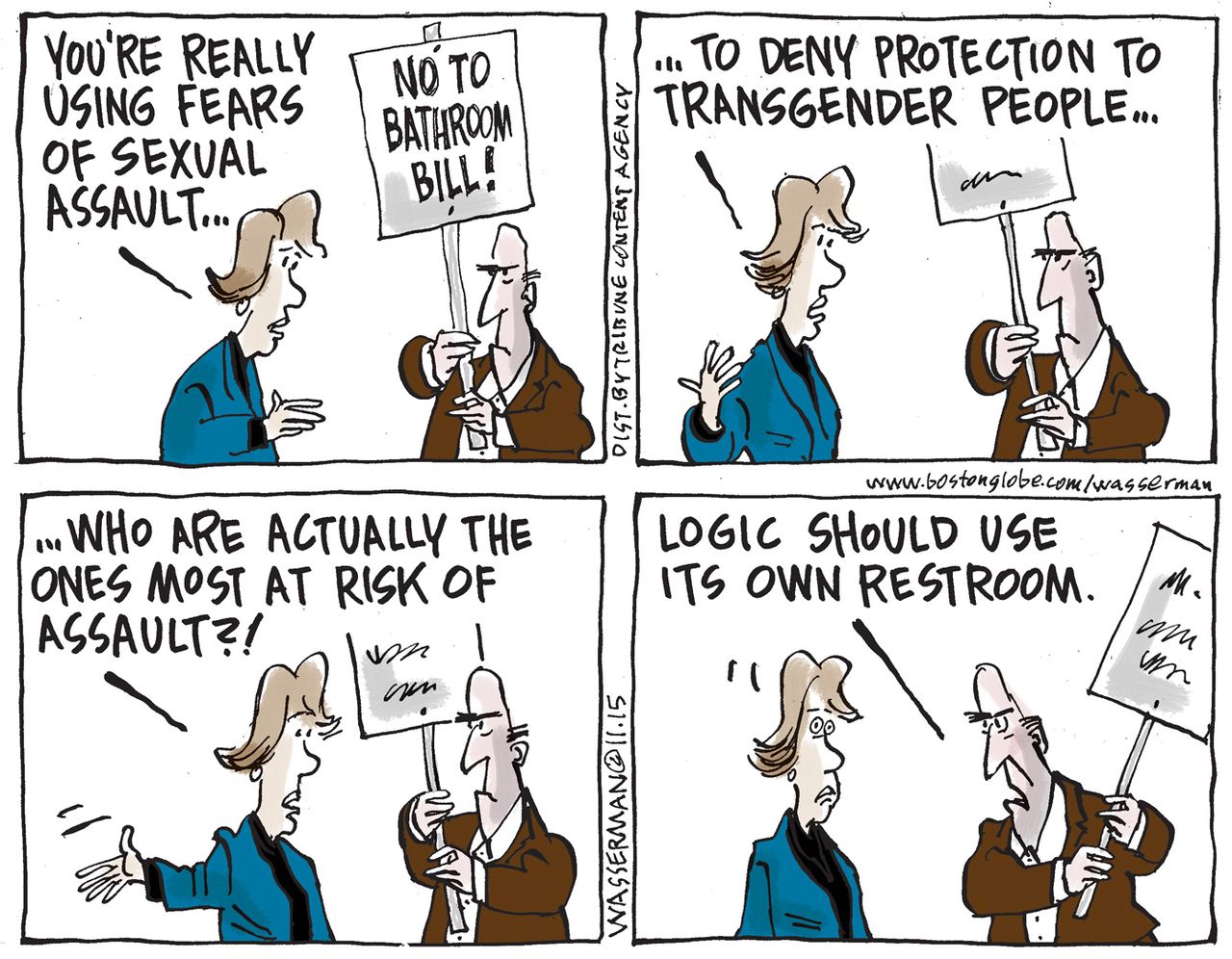 Editorial cartoon U.S. Transgender Bathroom Bill