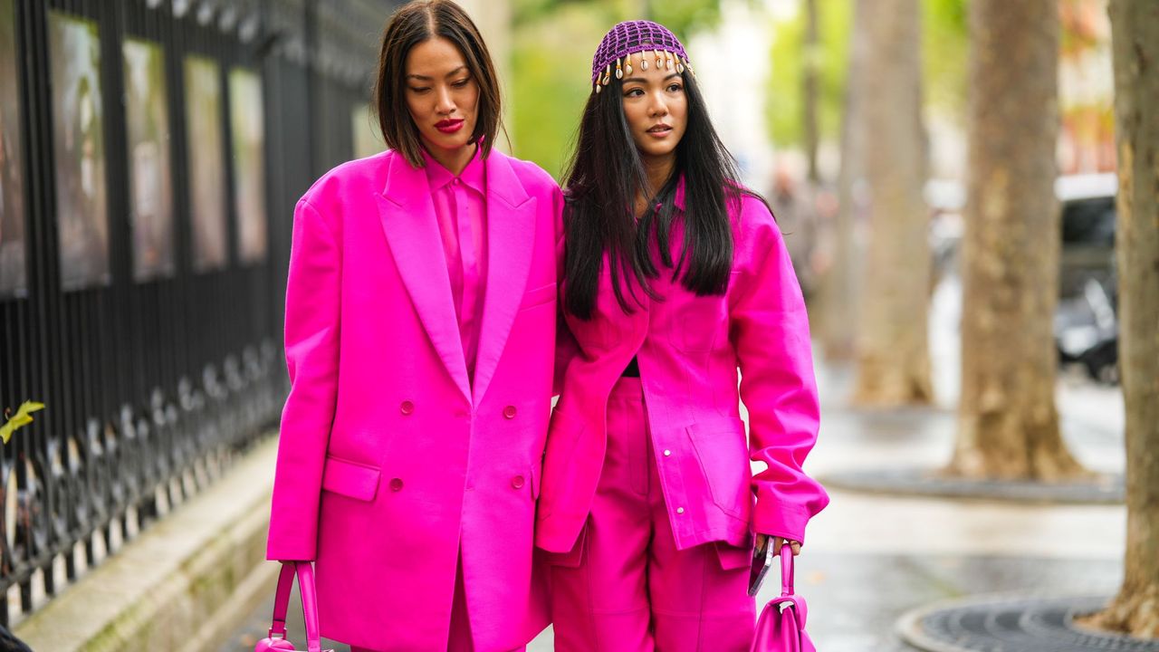 Street style showgoers wear Barbiecore trend