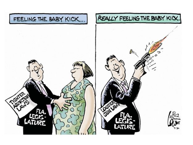 Political cartoon Florida abortion gun laws