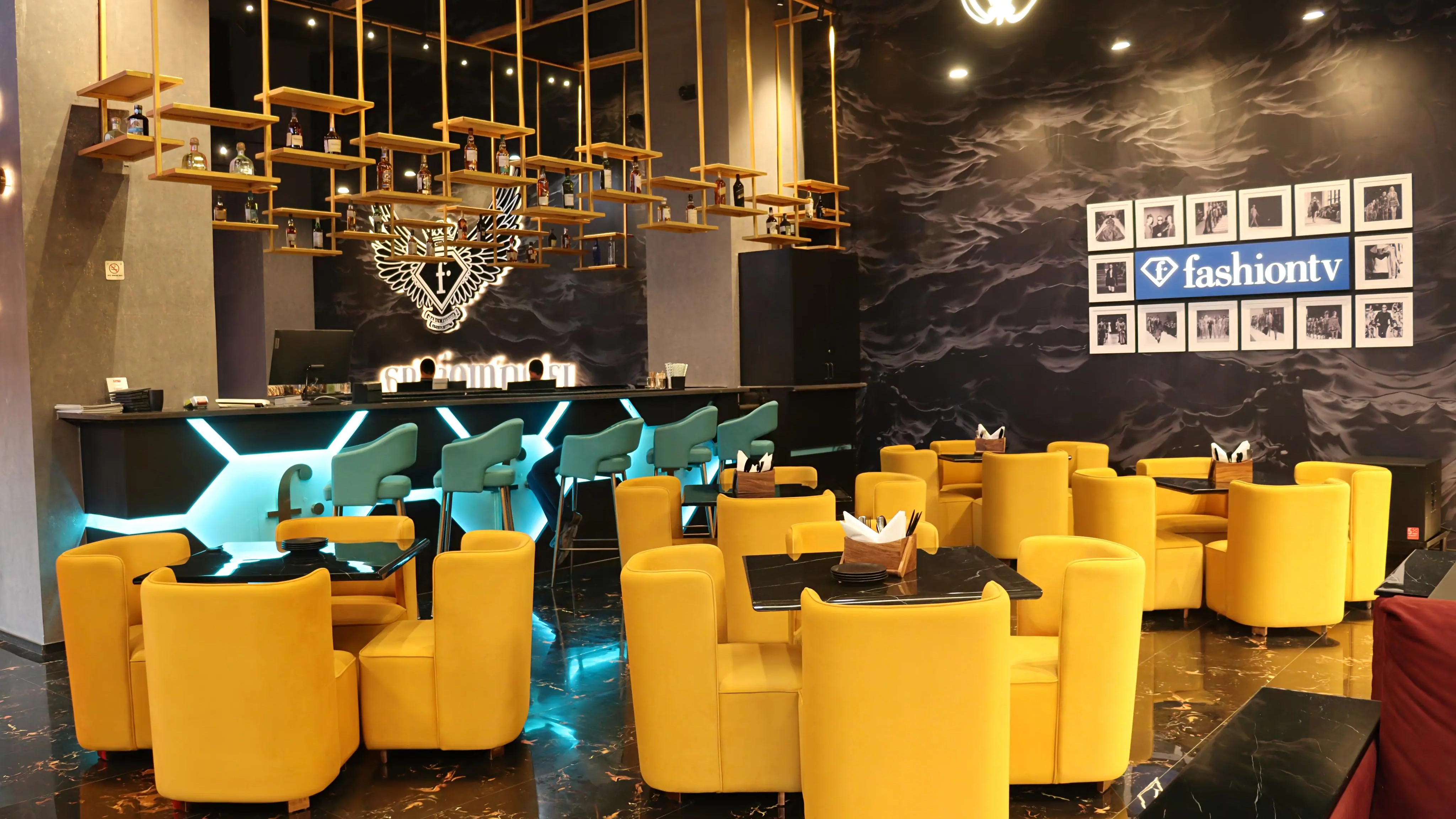 A lounge ready for a night of fun.