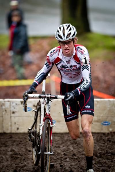 Ryan Iddings handles the barriers.
