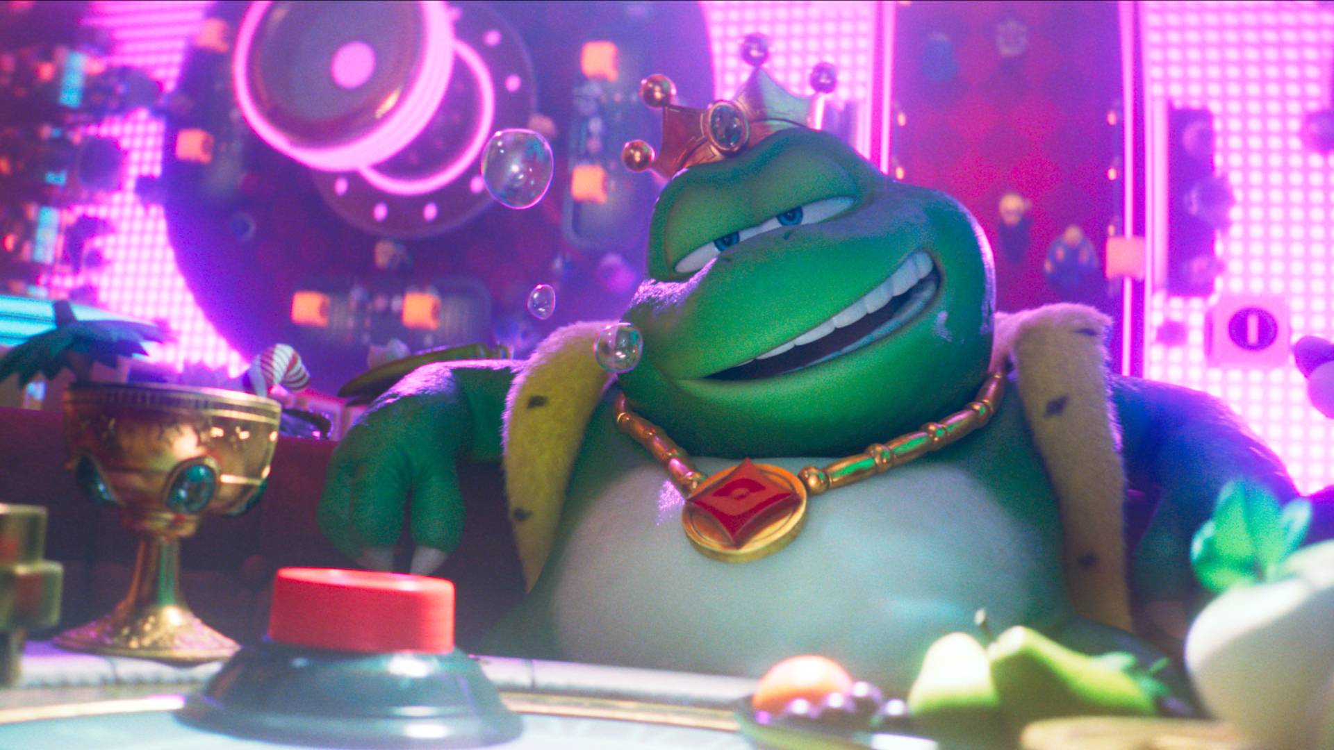 Wart (Luis Guzman) and Ukiki (Roxana Ortega) in The Super Mario Galaxy Movie