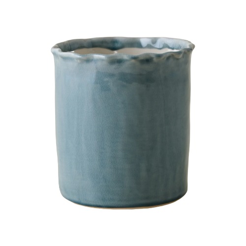 Magnolia, Blue Scalloped Utensil Crock