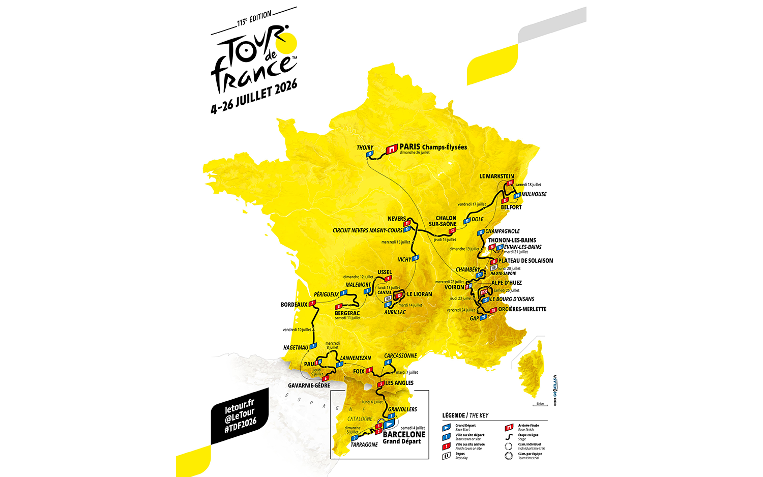 Tour de France 2026 map