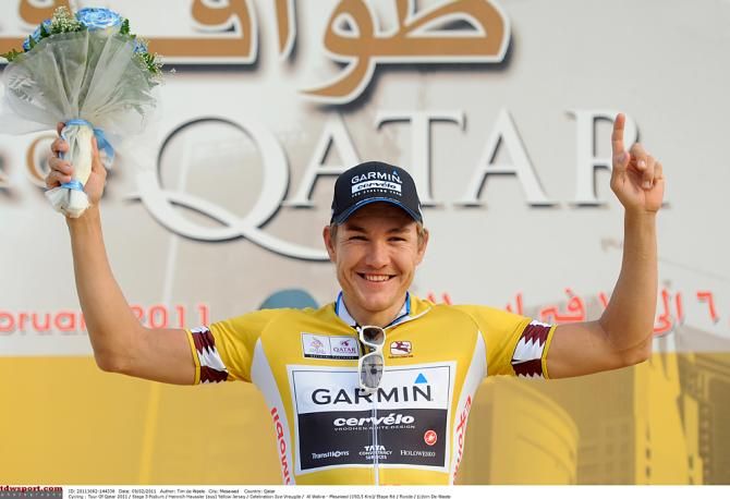 Heinrich Haussler (Garmin) in the lead after stage 3 of the 2011 Tour of Qatar