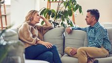 A mature couple fighting, gray divorce