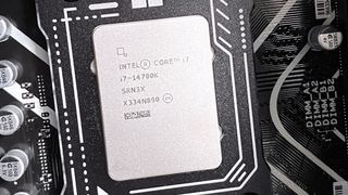 Intel Core i7-14700K in a motherboard socket