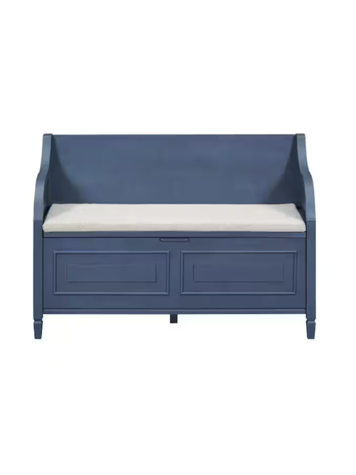 Antique Navy Dining Bench with Storage