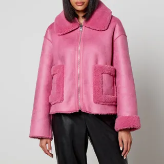 Jakke Vera Faux Shearling Aviator Jacket