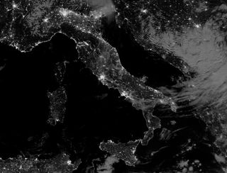 Sicily sparkles in this image captured by an instrument aboard the Suomi NPP satellite on March 16, 2017.