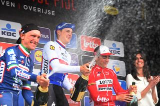 The Brabantse PIjl podium topped by Petr Vakoc (Etixx-Quickstep)
