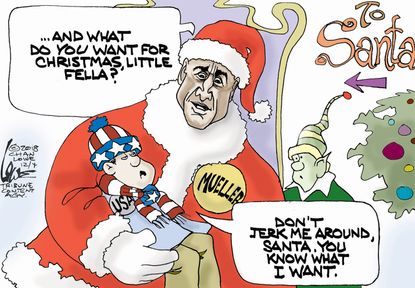 Political cartoon U.S. Robert Mueller Russia probe Santa