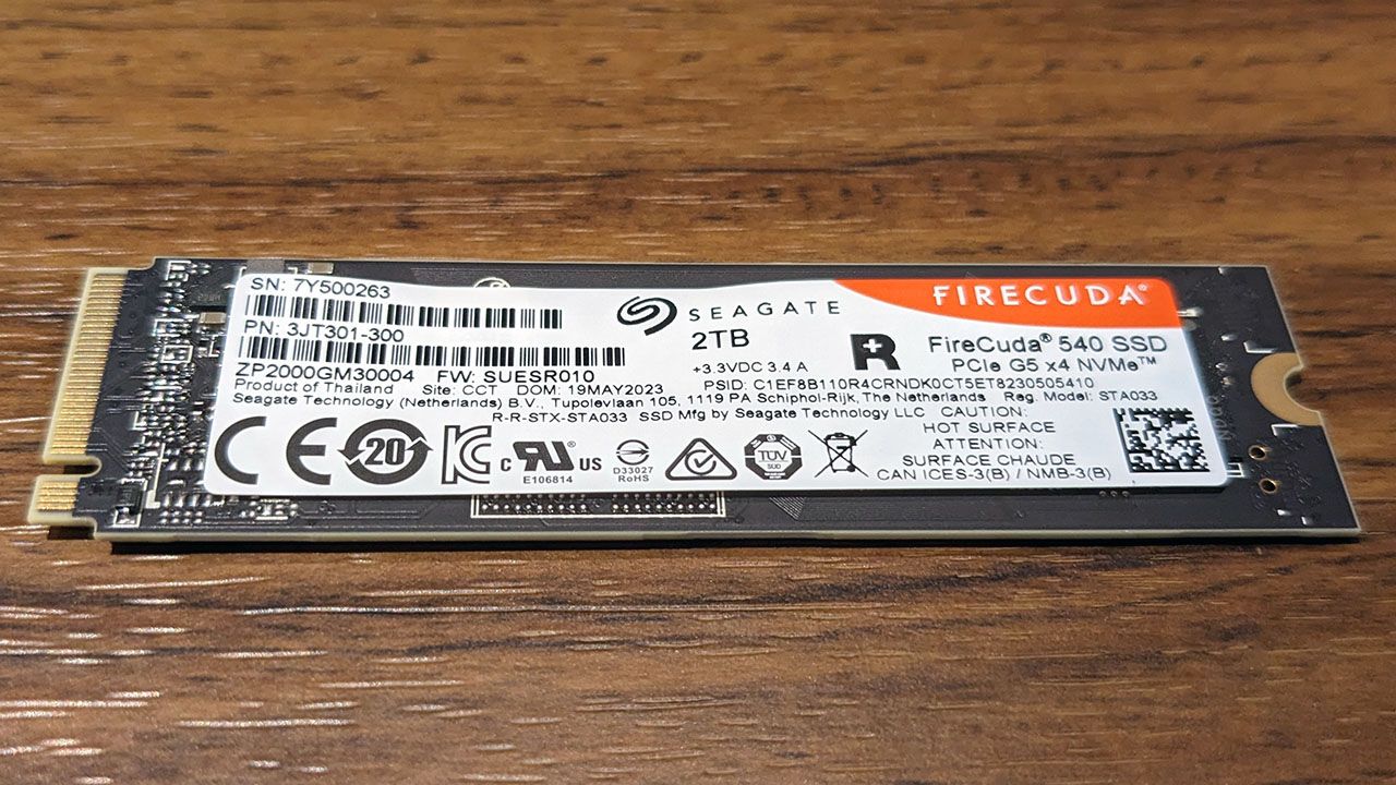 Seagate FireCuda 540 SSD rear side