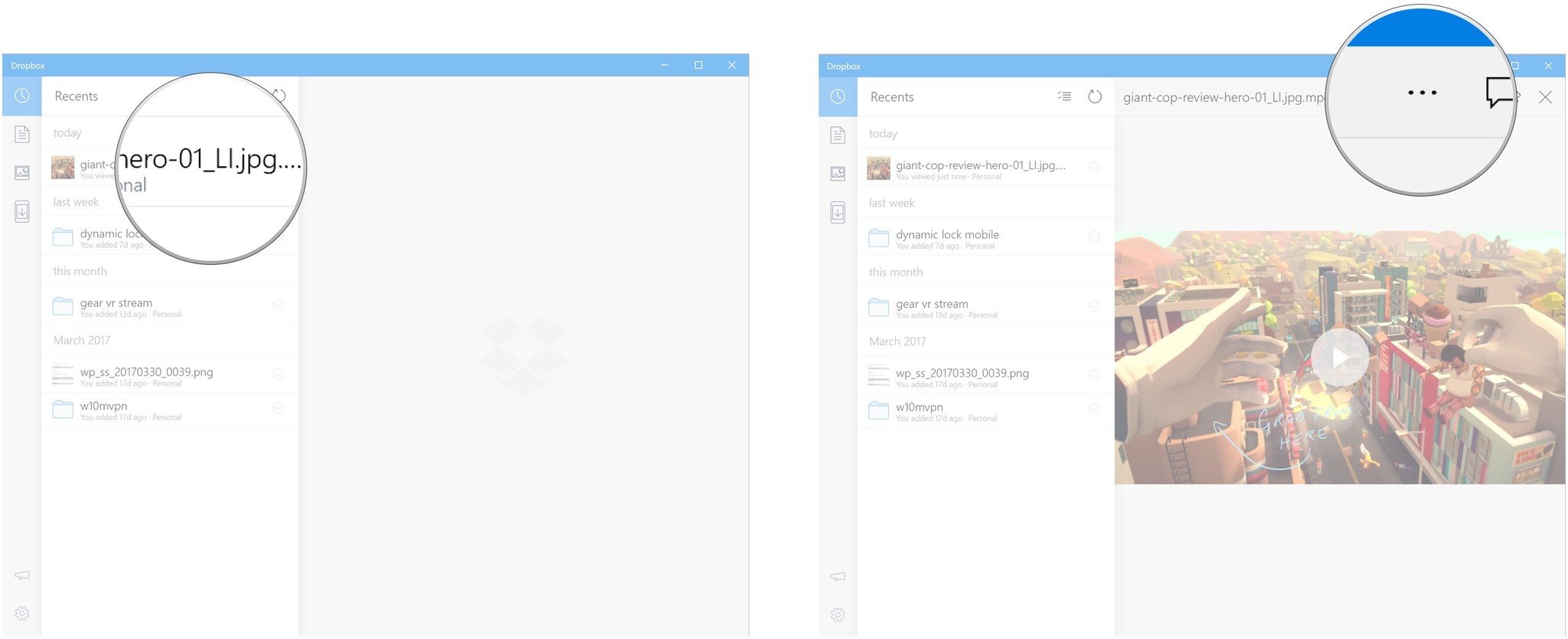 Click your file. Click the See more button.