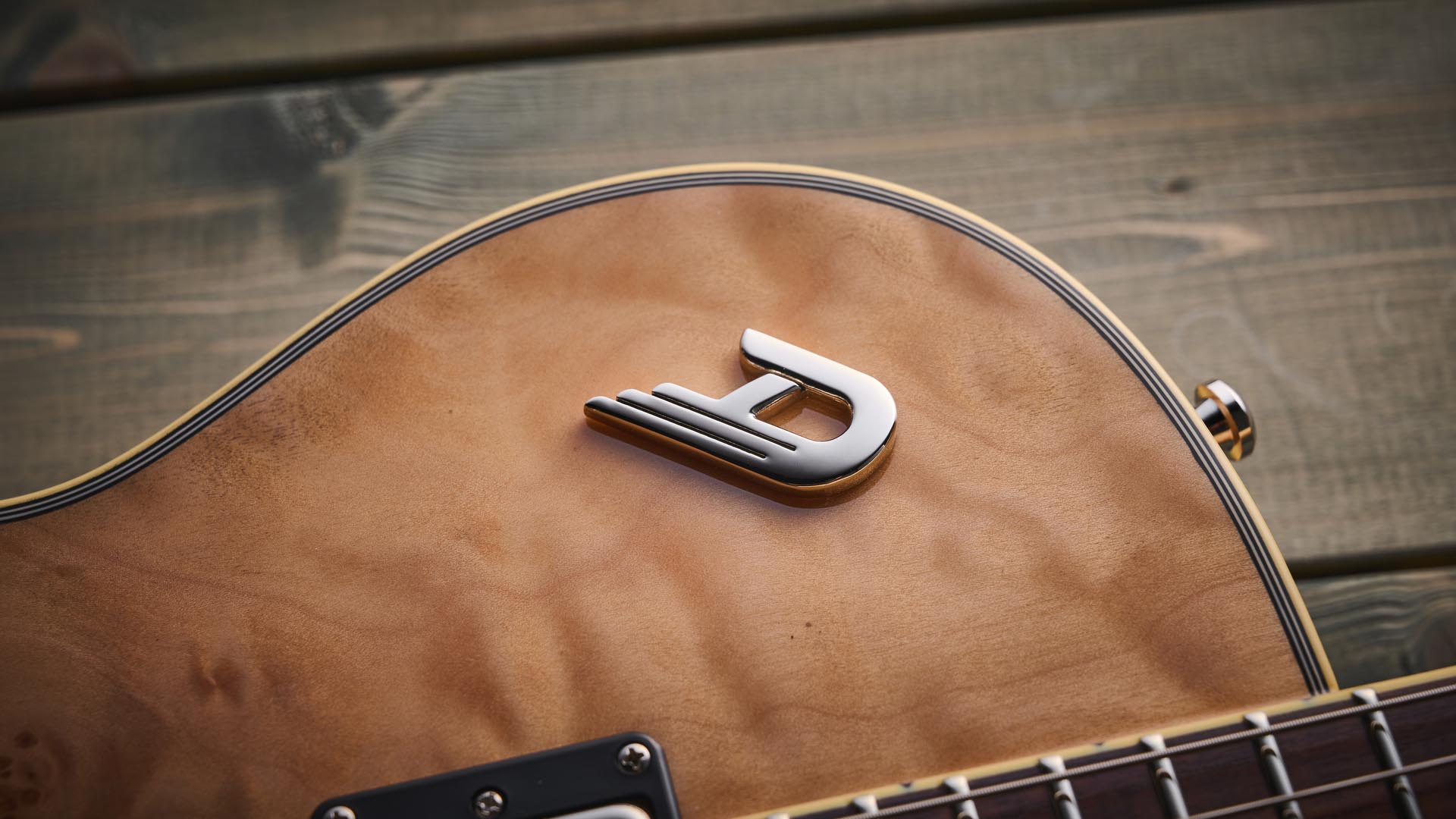 Duesenberg Alliance Series Tom Bukovac: the new semi-hollow signature model is a stunning singlecut with a quilted maple build in a natural finish.