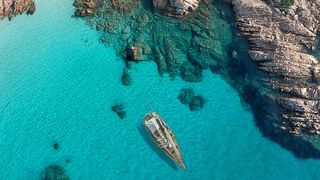 ariel view of the Sardinian coast, one of the prettiest European islands