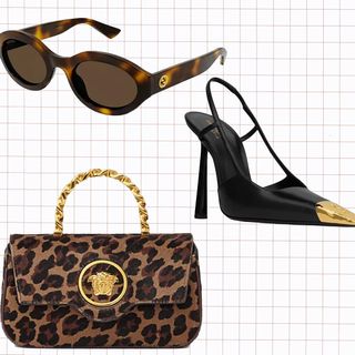 Bloomingdale's Leopard Print Bag, Glasses, and Shoes