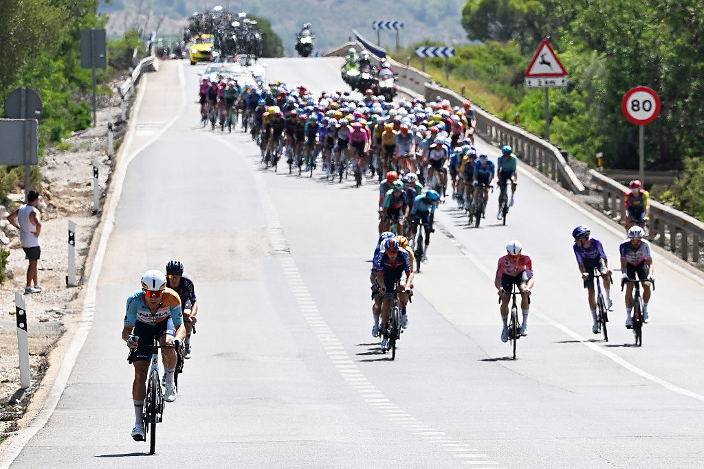 ALCOSSEBRE, SPAIN - AUGUST 27: Alexey Lutsenko of Kazakhstan and Team NSN Cycling attacks during the La Vuelta - 81st Tour of Spain 2026, Stage 6 a 177.4km stage from Alcossebre to Castello / #UCIWT / on August 267 2026 in Alcossebre, Spain. (Photo by Tim de Waele/Getty Images)