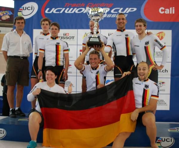 Germany celebrate with their trophy