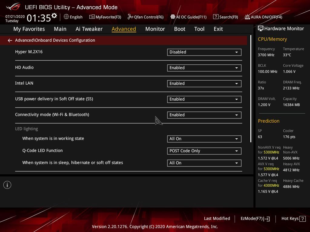 Asus ROG Strix Z490-E BIOS