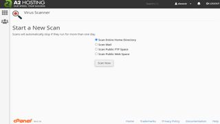 A2 Hosting's on-demand virus scanner