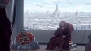 Yaddle sitting as part of the Jedi Council