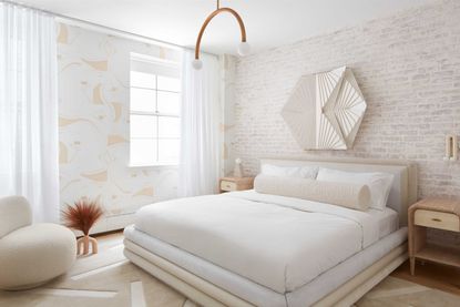 a light all white bedroom