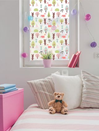 colourful animal window film in kids bedroom from pulfrost