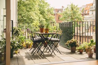 container planting on a balcony