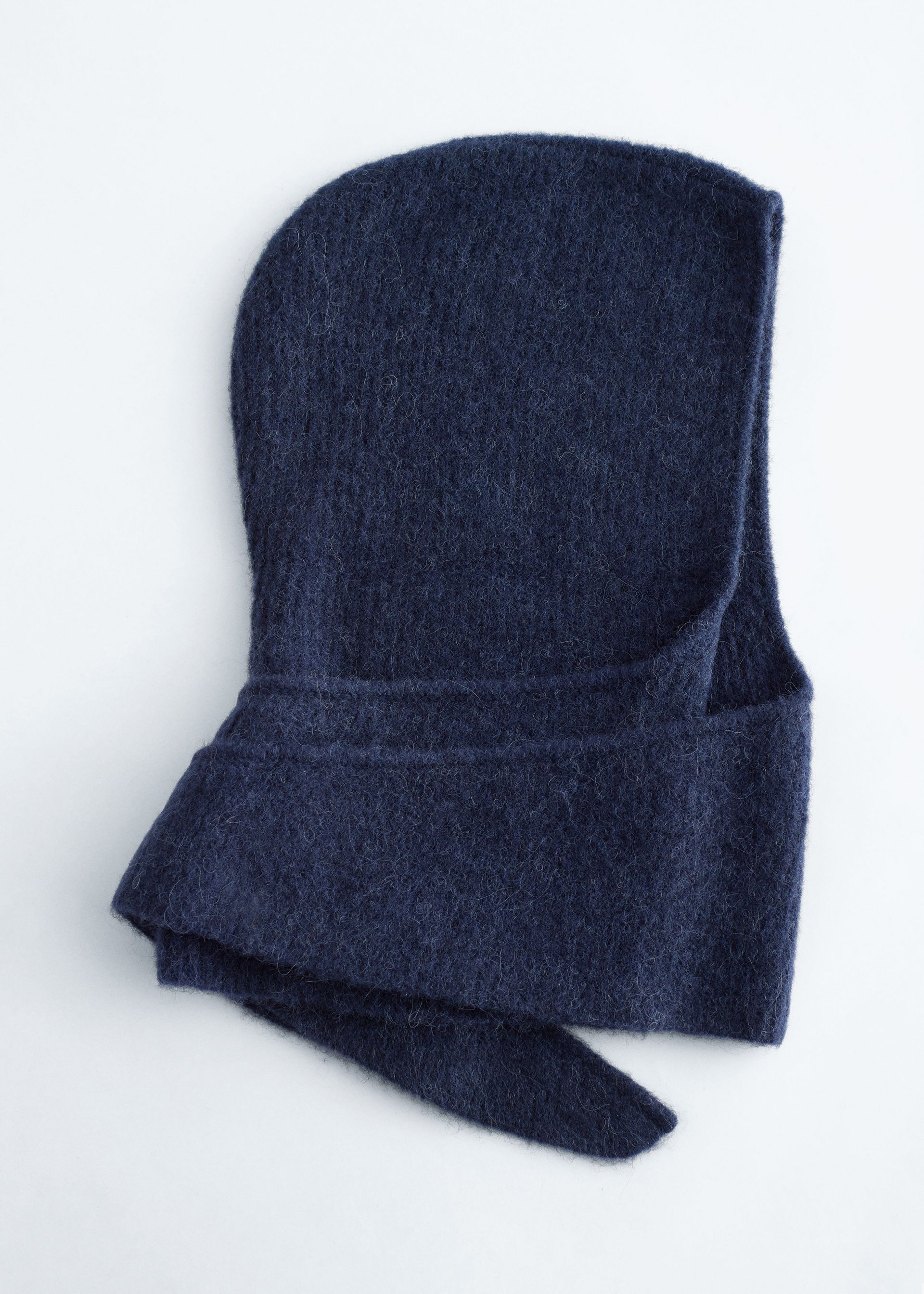 Alpaca-Blend Rib-Knit Hood Scarf