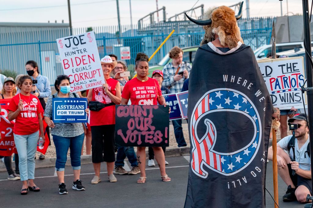 QAnon supporters in November.