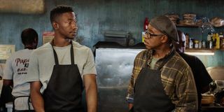 Uncorked Mamoudou Athie and Courtney B Vance working in the kitchen together