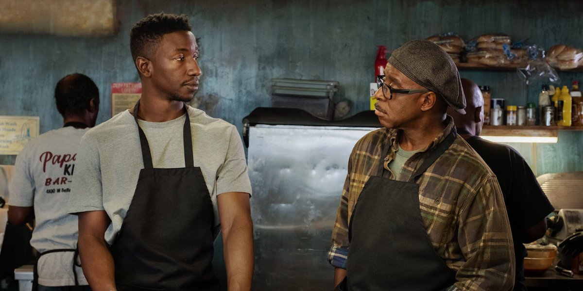 Uncorked Mamoudou Athie and Courtney B Vance working in the kitchen together