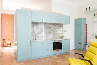 Naked Kitchens blue cabinets
