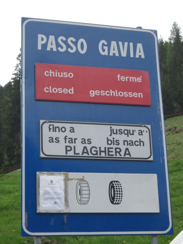 The Passo Gavia is closed to cars but open for the Giro d'Italia