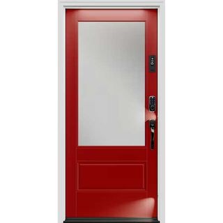 a red smart door from masonite 
