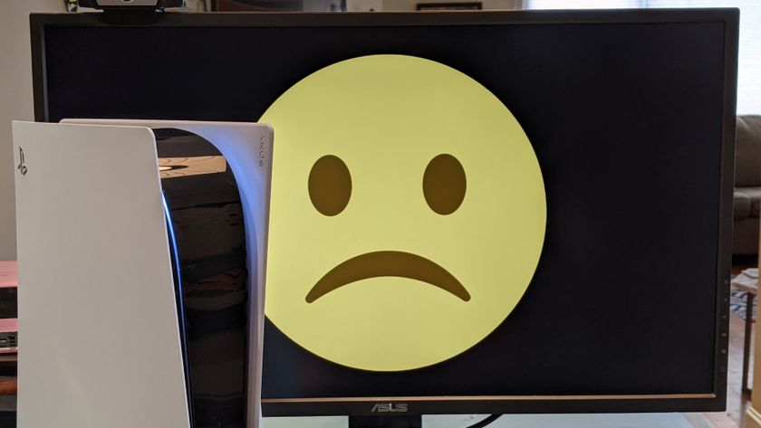 PlayStation 5 and a sad monitor