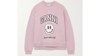 Ganni + NET SUSTAIN Lilac Printed Eco-Life Sweatshirt, $185 [£145], Net-A-Porter