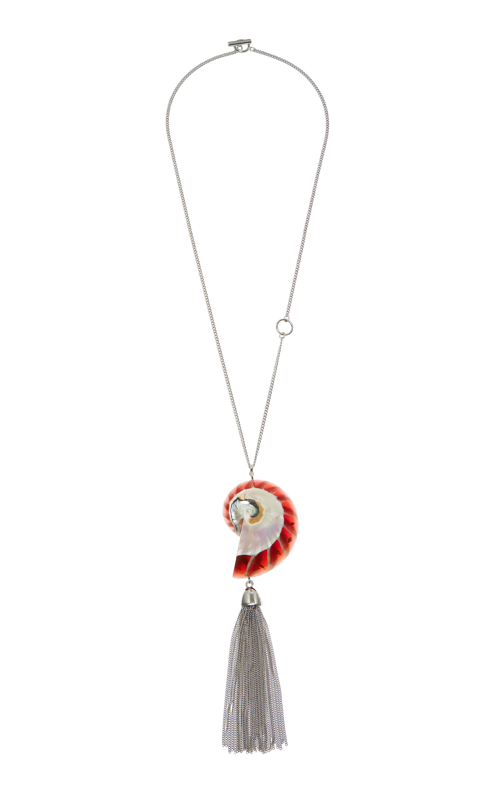 Melia Rhodium-Plated Resin Necklace
