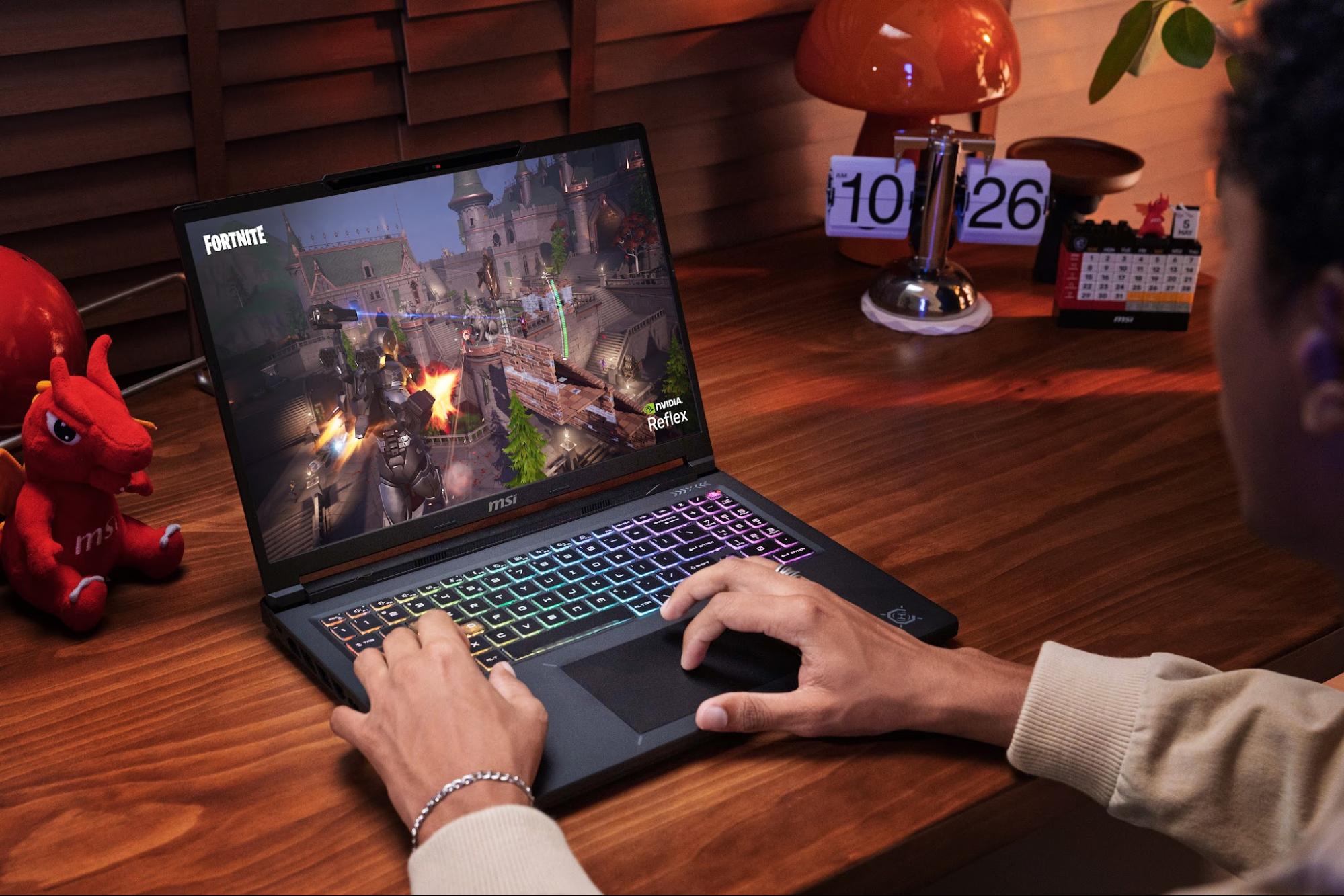 MSI Crosshair 16 Max HX gaming laptop running a game