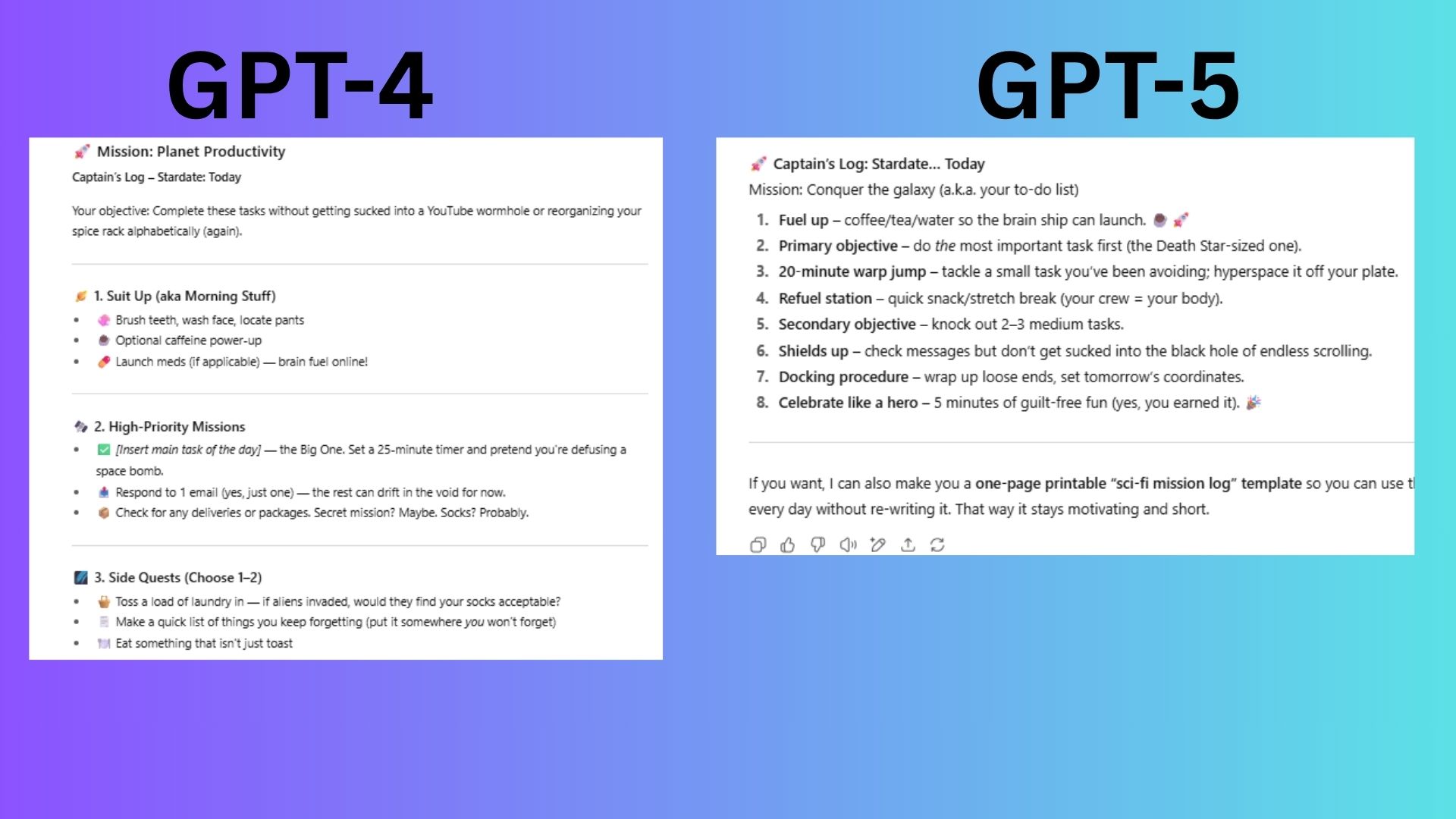 gpt4 vs gpt5 screenshot results