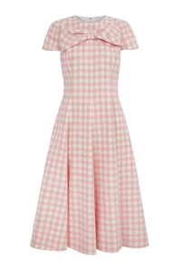 Leo Gingham Tweed Pink Fit and Flare Dress, £1,890 | Suzannah London