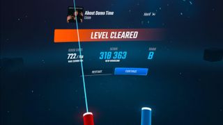 A high score on About Damn Time on Hard in Beat Saber Lizzo music pack DLC