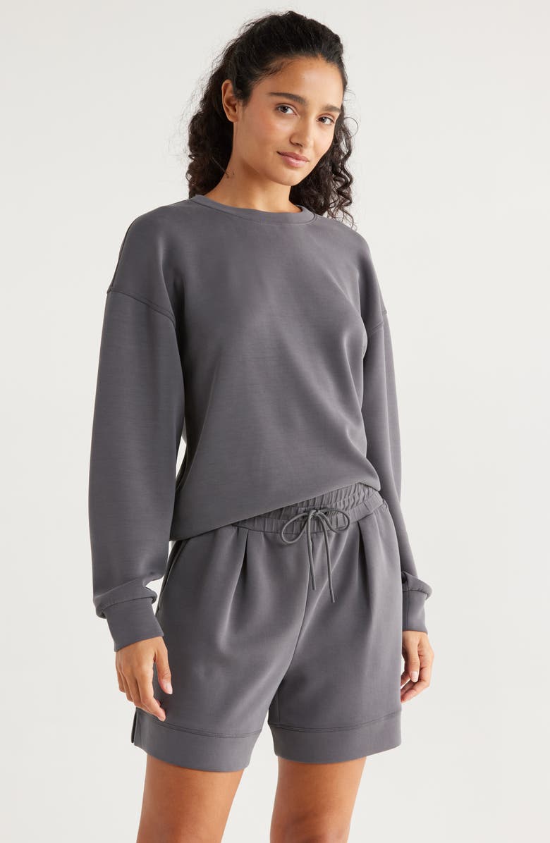 Ultrasoft Boxy Knit Crew Sweatshirt