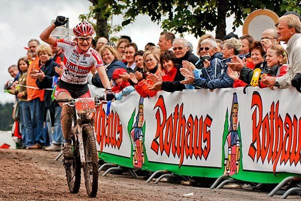 Adelheid Morath finishes happy in second.