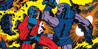 New Gods Orion and Darkseid fighting
